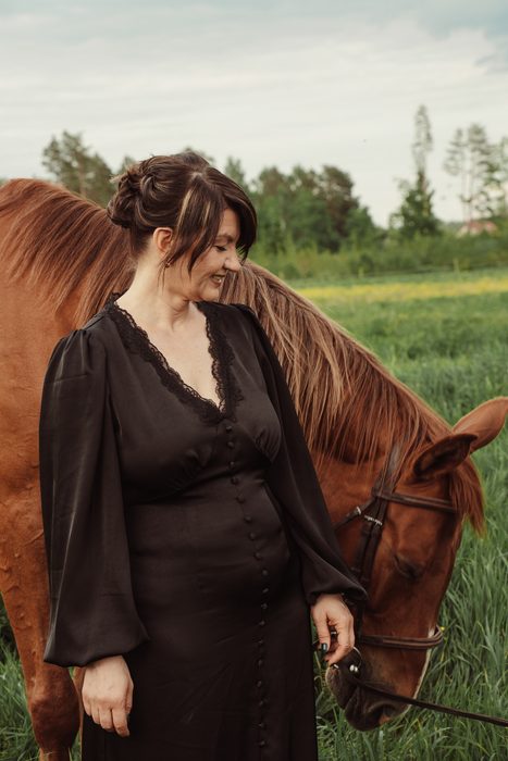 With horses